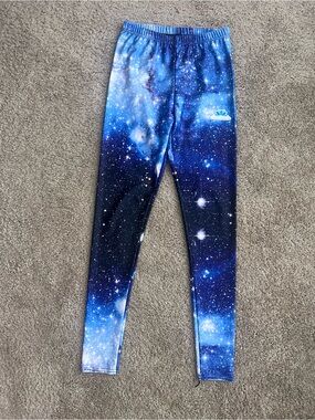 Lotus Leggings Blue Galaxy Print Leggings M